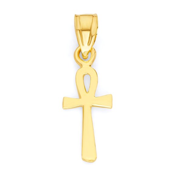 10k Solid Gold Ankh Pendant - Egyptian Symbolic Cross Jewelry Gifts for Her - Picture 4 of 6